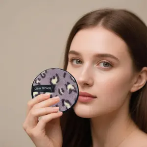 2 Pack Leopard Print Makeup Remover Pads, Reusable Washable Facial Cleansing Pads, Dry & Wet Use, Ideal for Halloween Festival