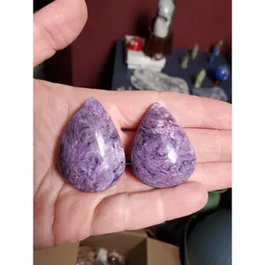 Natural polished Charoite cabachon