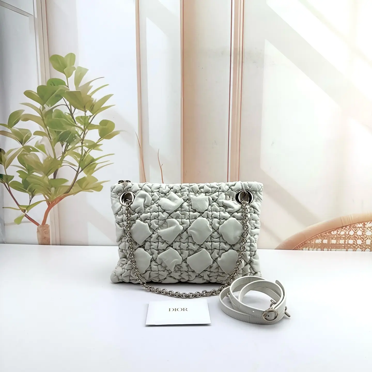 Pre-owned Dior White Padded Quilted Leather Travel Nomad Bag 0722 qiqi 23854609