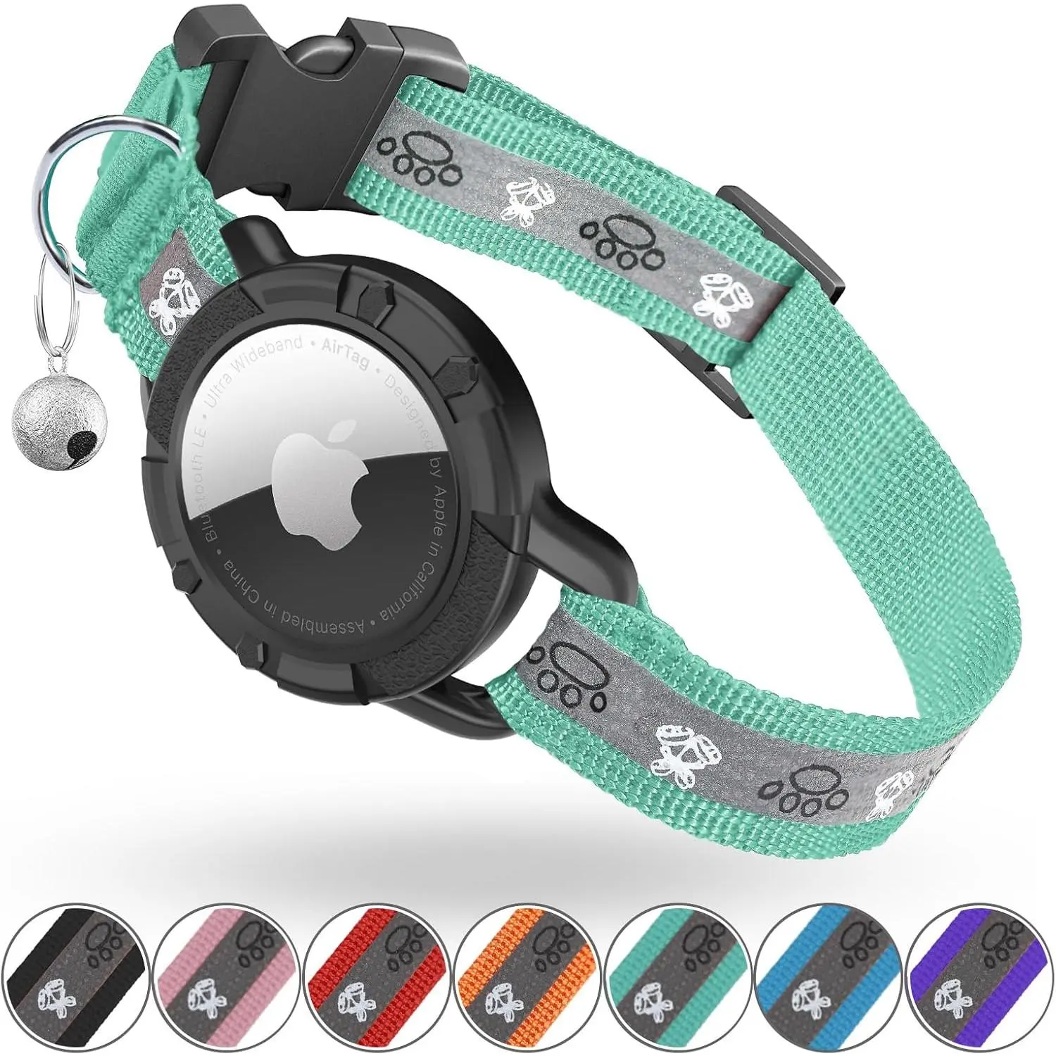 Smart AirTag Cat Collar Integrated Safety Elastic Tracker Collar | Ideal Father's Day Gift for Cat Dads - Fully Adjustable for All Kittens & Cats - Waterproof