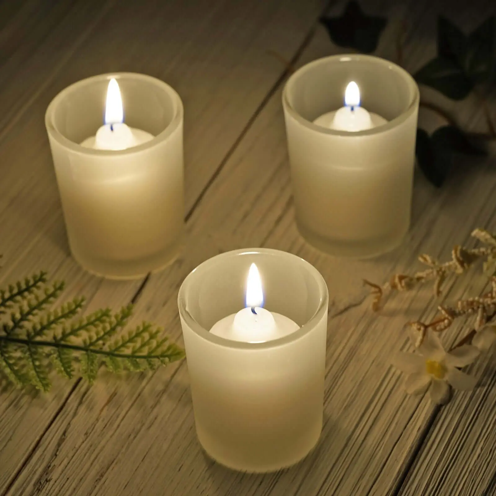 12-Pack 2.5" Frosted Decorative Glass Votive Candle Holders - Tealight Holders for Weddings, Indoor Occasions, Party Decorations, Home Supplies, Decorative Glass Candleholder