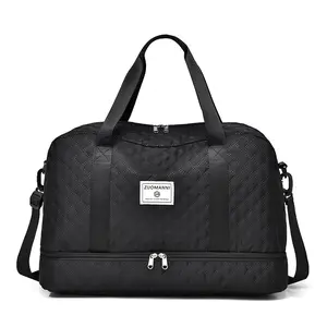Upgraded thick waterproof weekender duffel bag with shoe compartment for men and women. Spacious, lightweight, argyle pattern, multiple compartments, reinforced handles and breathable mesh. Great for carry-on, overnight, gym and daily travel. tiktokshopsp