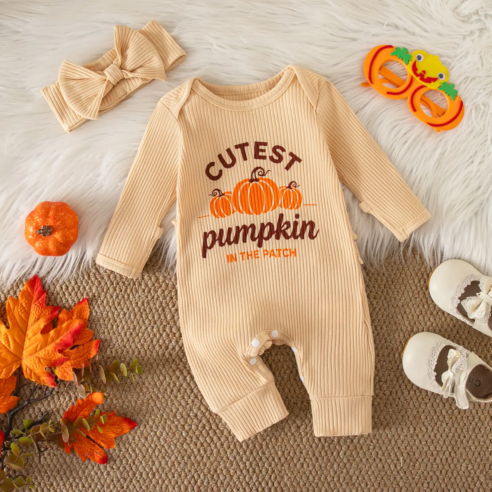 My First Halloween Baby Girl Outfit Cutest Pumpkin Long Sleeve Romper Jumpsuit Newborn Girl Outfits Clothes