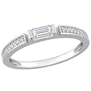 MoissanIce Moissanite 0.30 cttw Anniversa ry Bad, Sterling