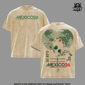 Mexico World Football Tour 2026 Vintage Washed Anime Soccer T Shirt, Retro Futbol Graphic Tee, Oversized Heavyweight Cotton Streetwear, Mexico Football Fan Shirt, Sports Aesthetic Gift Merch Apparel
