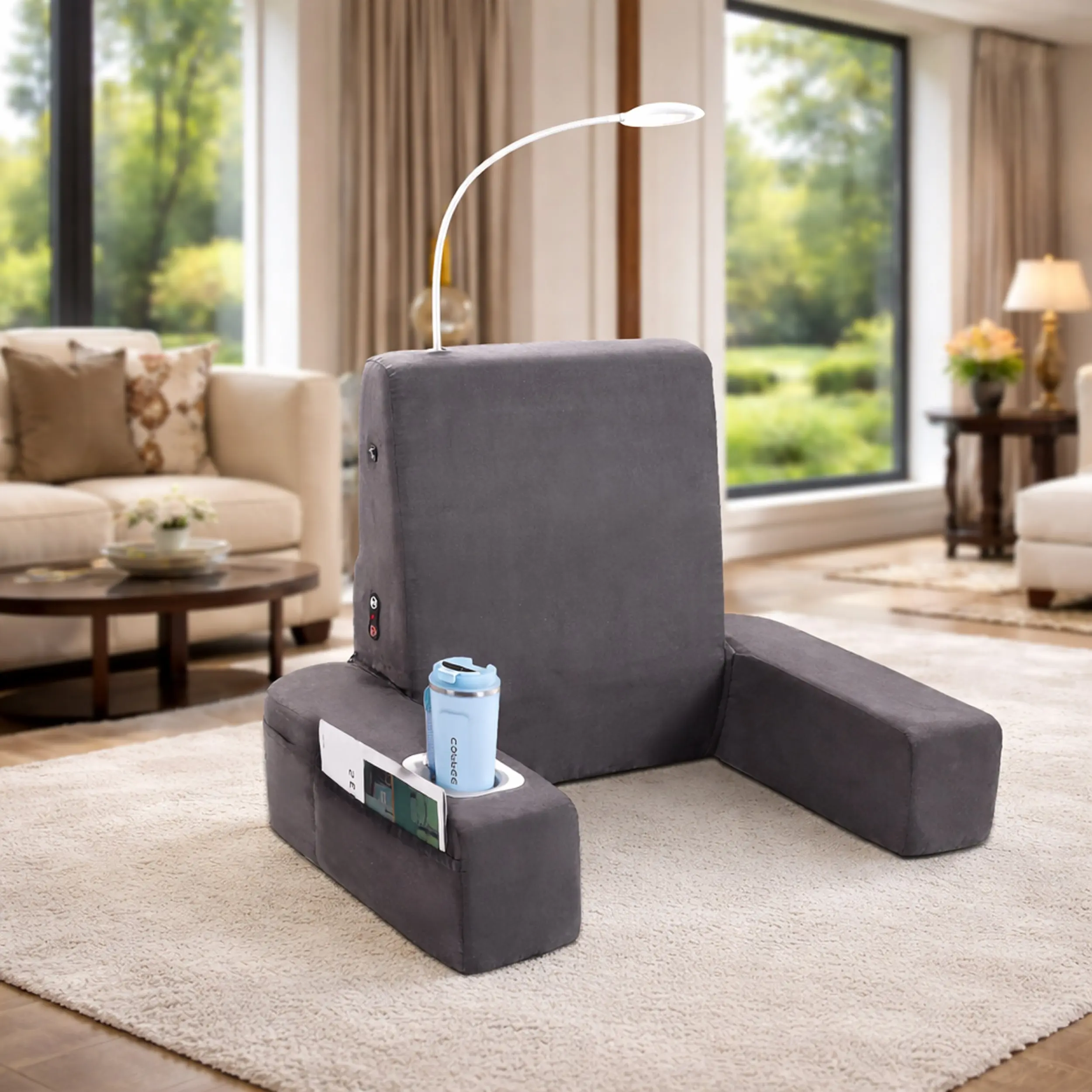 Carepeutic Backrest Bed Lounger with Heated Comfort Vibration Massage