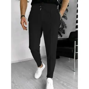 Men's Solid Color Waffle Pants, Loose Casual Comfy Lightweight Trousers for Summer, Men's Bottoms for Daily Wear, Thermal