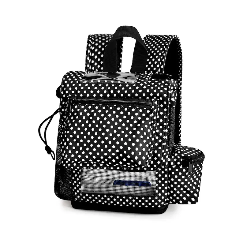o2totes Ultra Lightweight Backpack w/Pockets - Compatible with the OxyGo Next - Polka Dot