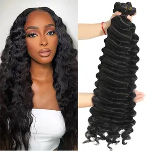 Karlami Loose Deep Wave 100% Human Hair Bundles 12A Grade Body Wave Bundles 100% Brazilian Virgin Hair Straight Bundles for Black Women 85g-90g per Bundle 14 inch-30 inch Length Double Machine Weft Healthy Ends Natural Color