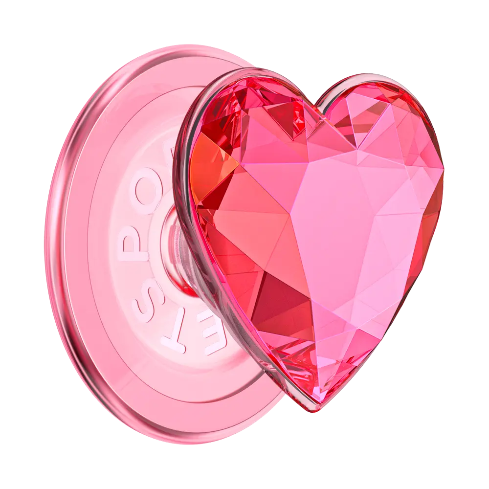 Crystal Heart Neon Pink