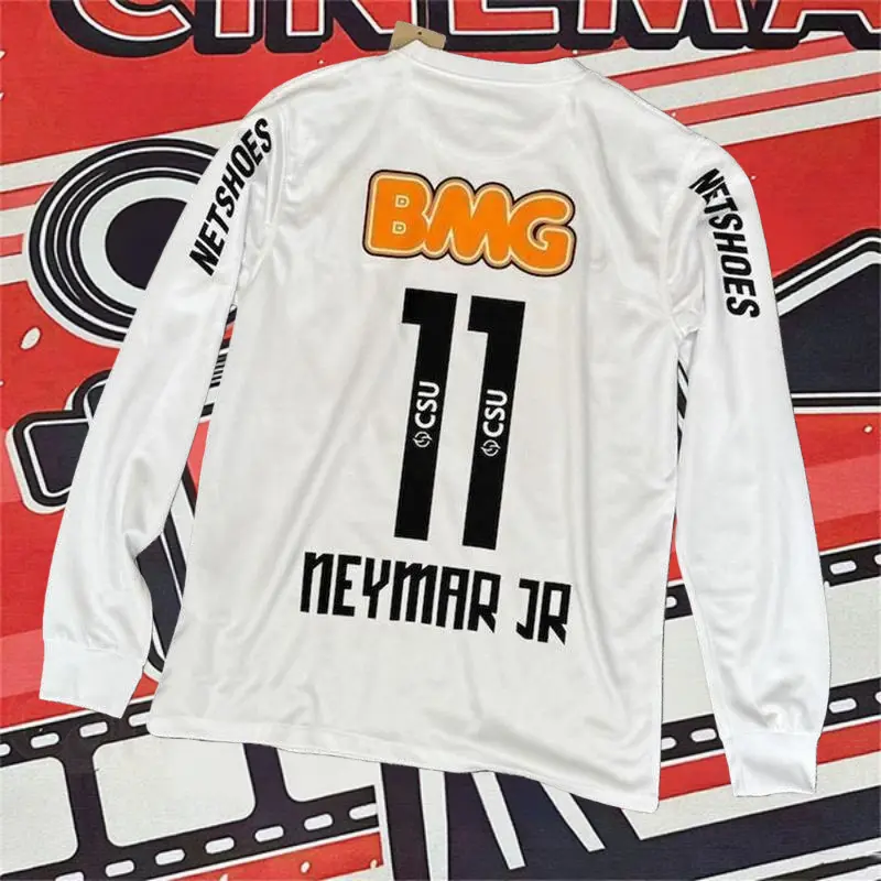 1213 Home White Retro No.11 Neymar Short Sleeved Soccer Jersey 1213 Home White Retro No.11 Neymar Short Sleeved Soccer Jersey