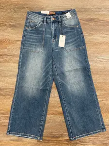 Judy Blue High Waist Utility Crop Wide Jeans