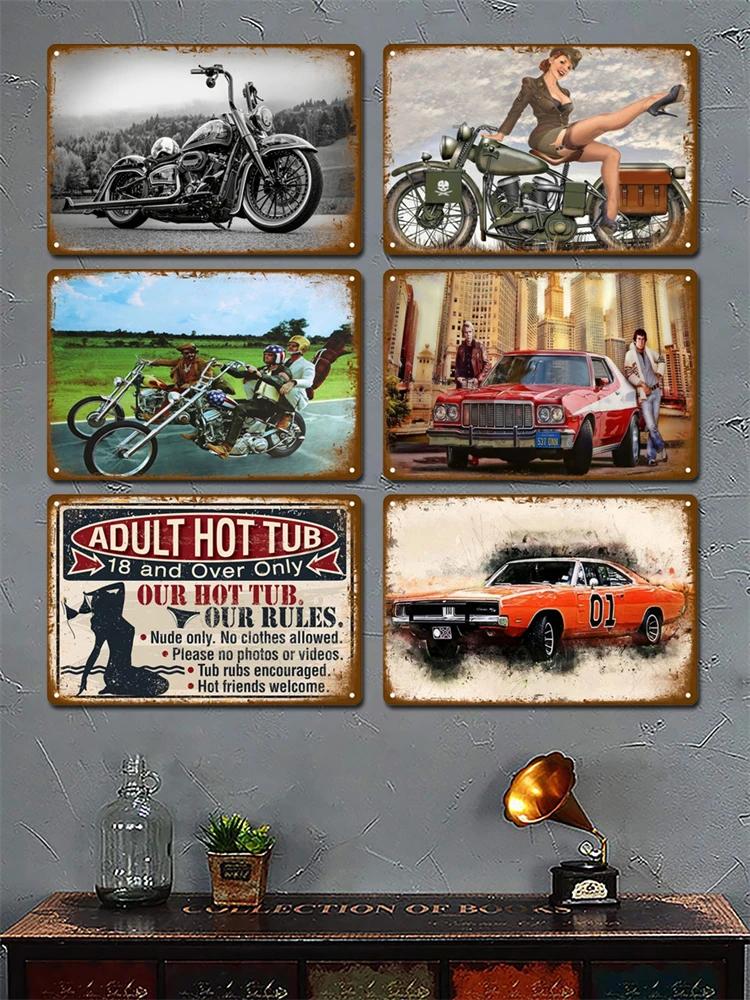8x12inch  Vintage Room Decoration Home Decor Items Tin Signs Aesthetic Men Bedroom Metal Signs Retro Metal Plate Posters Wall Art Mural