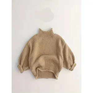 [Knitted Pullover Round Neck] Children& #       39;s Sweater Knitted Round Neck Collar Curled Edge Style Boys And Girls Youngsters Sweater Tops Children& #       39;s Clothing Knitted Pullover Round Neck