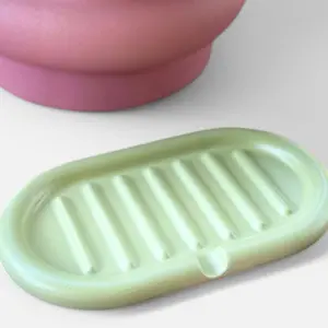 Ceramic Soap Dish in Sage Green - Handmade Kitchen or Bathroom Water Draining Dish