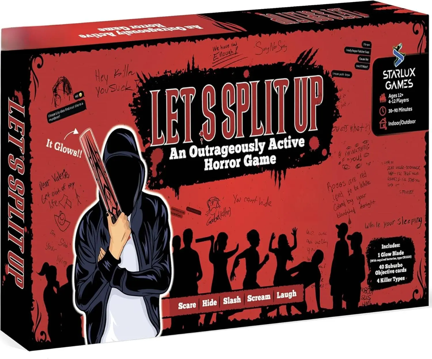 Let's Split Up Outrageous Horror Spoof Board Game - 12+ Ages, 4-12 Players, Adrenaline Junkies, Alternative to Murder Mystery, Halloween Activity, Outdoor Game, Teen Boys Gift, Cells-Infused Thrills