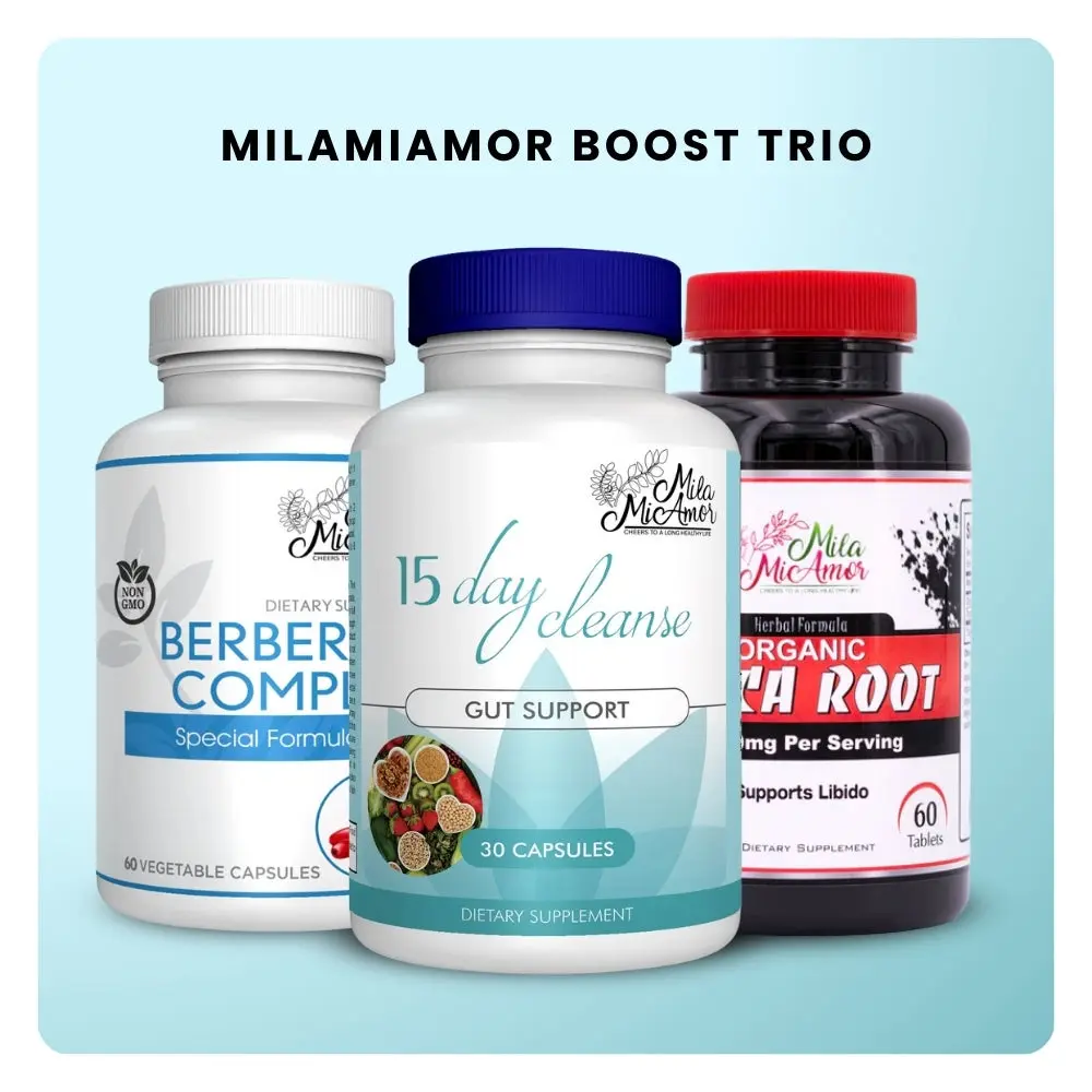 Mila MiAmor Boost Trio – Maca Root, Berberine Complex, 15 Day Cleanse Mila MiAmor Boost Trio – Maca Root, Berberine Complex, 15 Day Cleanse