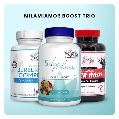 Mila MiAmor Boost Trio – Maca Root, Berberine Complex, 15 Day Cleanse