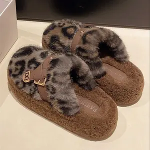 Women’s Fluffy Slide Sandals 2025 – Chunky 4cm Platform, Cozy Slip-On Indoor/Outdoor Slippers, Soft Plush Comfort for Spring/Autumn/Winter