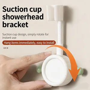 Punch-Free Vacuum-Adhesive Shower Head Holder, Adjustable Bracket for Handheld Showers, Bathroom Mount, Vacuum-Adhesive Handheld Showers