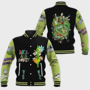 Legend Blue Rick and M0rty Varsity Jacket, Baseball Outfit, Limited Baseball Jacket