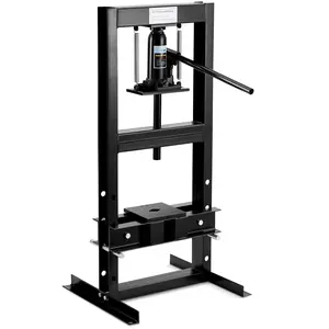 GARVEE 6T Hydraulic Press, 6-Ton Hydraulic Shop Press with Press Plates, H-Frame Garage Floor Press, Adjustable Working Table Height, Black