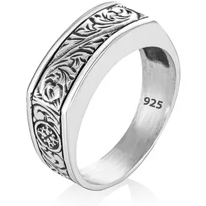 925 Sterlng   Engraved Ring for Men, Elegant  Band Rings for Women and Men, Wedding Rings for Men,   for Special Occasions