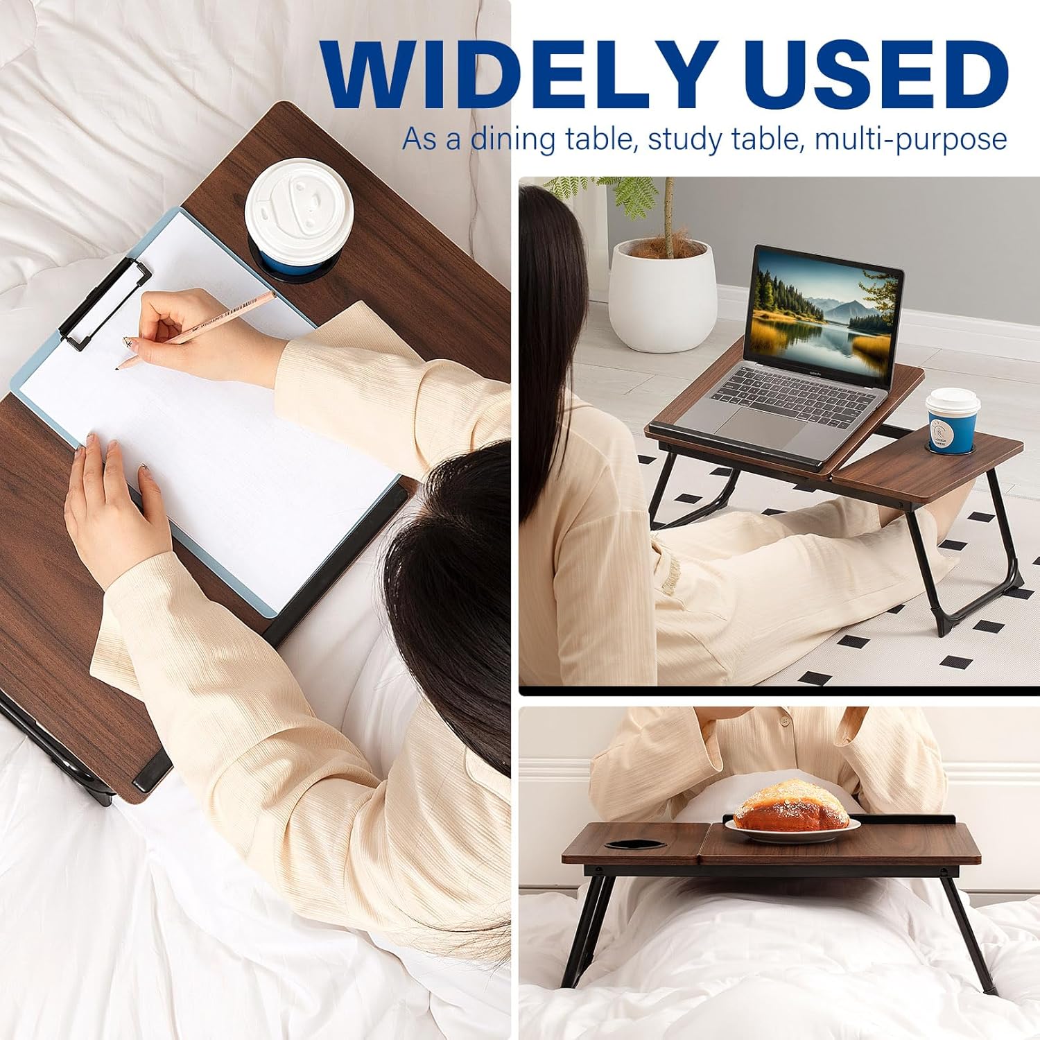 Adjustable Height Foldable Desk Organiser with 5 Tilt Angle Slots for Comfortable Working Studying or Browsing at Home Organiser