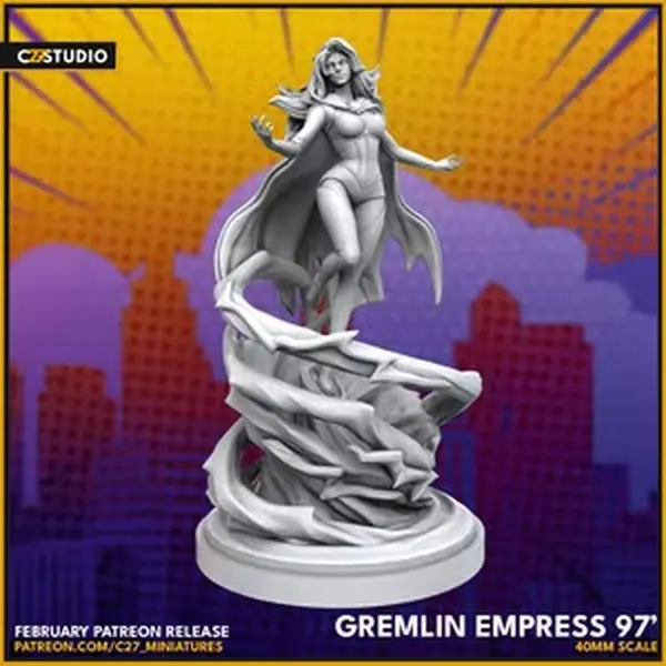 Goblin Queen 40mm Scale 3D-Printed Character Figure Miniature, Crisis Protocol Proxy, Collectible Miniatures, C27, 3D-Printed Miniatures