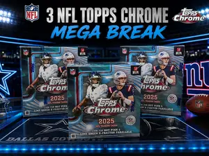 2025-2026 (3) NFL TOPPS CHROME MEGA BOX BREAK PICK YOU TEAM BREAK 43 Sports Trading Cards Collectible Trading Cards