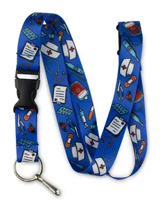 Blue Nurse Lanyard with Breakaway Clasp - Durable Design for Secure Access to Workplace Areas