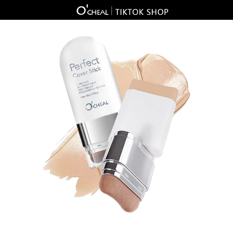 O'CHEAL Long-Wear Foundation and Blemish Concealer, Alcohol-Free Lightweight Oil-Control Makeup for Any Skin Type, 04#Wheat, All Skin Types