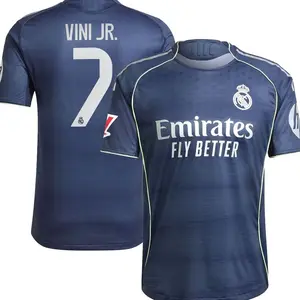 Unisex Navy Soccer Jersey Personalized Name & Number Football Shirt Unisex Breathable Fan Style Tee 2025/2026 Away