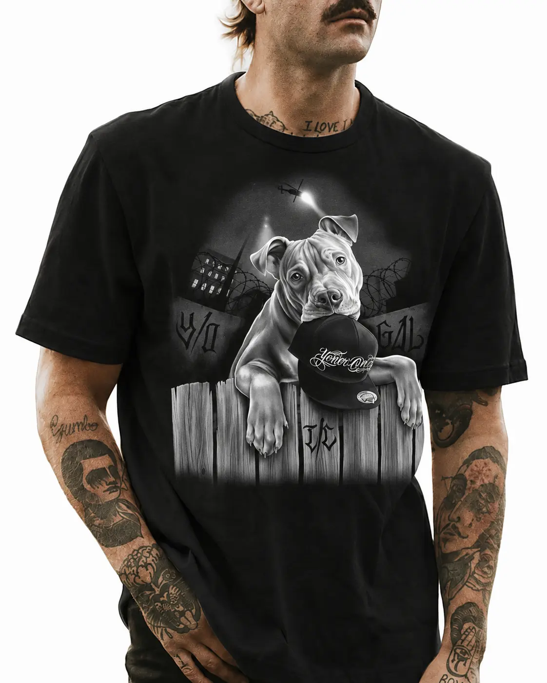 Pitbull Dog T-Shirt, Realistic Black Dog Graphic Tee, Monochrome Animal Portrait Shirt, Urban Streetwear Style, Casual Unisex Top, Unique Gift Idea