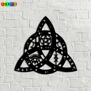 1pc Mystical Triquetra Metal Wall Art, Occult Symbol Statue Mural, Ideal Gift for Halloween, New Year, Esoteric Decor Enthusiasts, Rust-Resistant Metal Wall Decor Wall Sculptures,  Enchanting Spiritual Home Decor