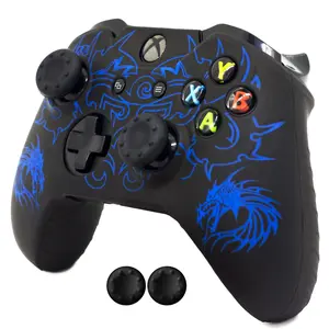 Controller skin for Xbox One,  anti-slip silicone cover protector case accessories set for Microsoft Xbox One wireless/wired gamepad joystick, includes 2 thumb grip caps，x,controller,，father's day gift
