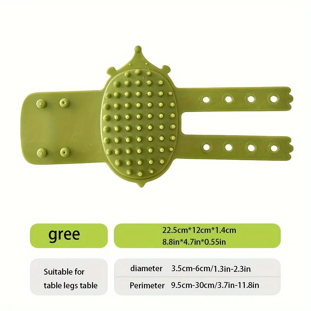 [Multi-Functional Rubber Cat Scratcher] Rubber Self Grooming Brush Cat Scratcher - Wall & Table Leg Mountable, Flexible Bristles, Non-Electric Pet Massage & Fur Removal Tool