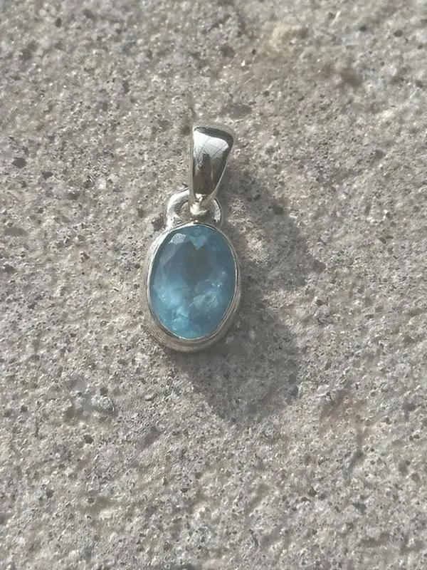 Sterling Silver Blue Apatite Pendant