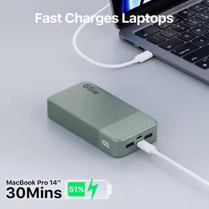 JUOVI Portable Charger Power Bank (10001-20000mAh) 65W Fast Charging, 2 USB-C + 2 USB-A Battery Power Bank Charger for MacBook, Laptops, iPhone 17/16/15/14 Series, Samsung Smartphones (Outdoor Use)