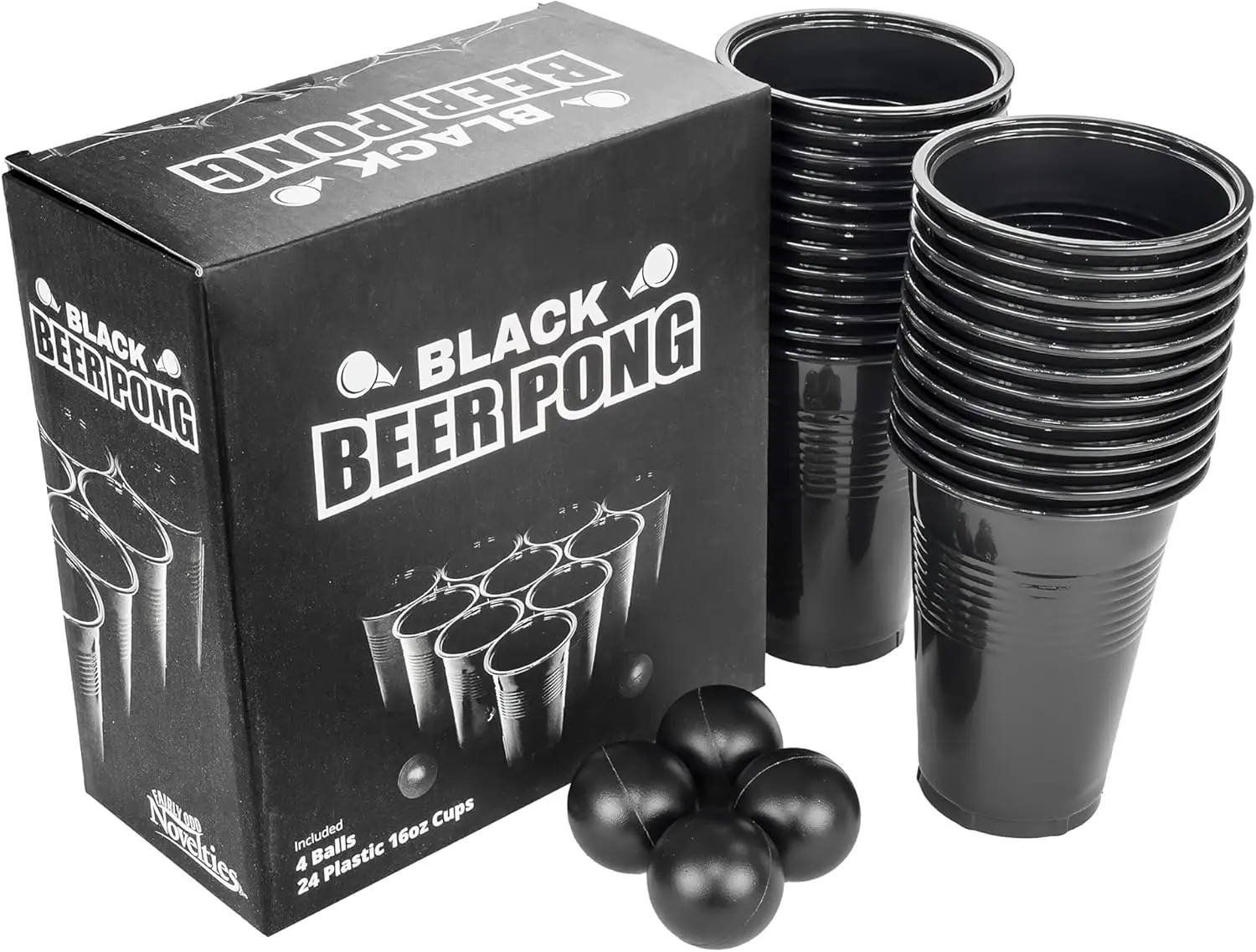 Blacked Out Beer Pong Set: The Ultimate New Year’s Eve Drinking Game! New Years Drinking Games Ideas for a Fun Party! Random Cup Fun Adult Party Game
