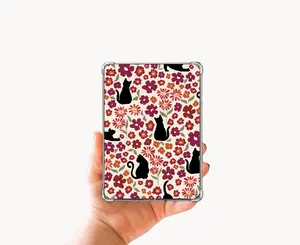Black Cats Kindle E-Reader Case Insert Laminated Card Stock for Device Decoration with Fun Graphics and Personal Touch Fits Inside Clear E-Reader Case