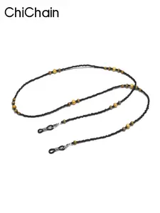 Wooden Bead Eyeglass Chain, Simple Fashion Eyewear Strap, Necklace Style Glasses Cord, Elegant Accessory for Daily Use, Eyeglass Holder