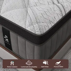 12/14Inch Mattress Twin Full Queen King Size Memory Foam Ergonomic Design Medium Firm Hybrid Mattress with Pocket Springs Gel Memory Foam for Luxurious Comfort