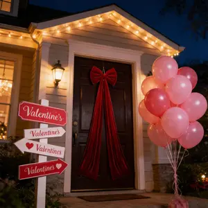 1 Valentine's Day Home Decor Bow Large Red Christmas Tree Top Velvet Bow Valentine's Day Ornament Christmas Wreath Bow for Family Gatherings, Weddings, Cars and Festive Decorations