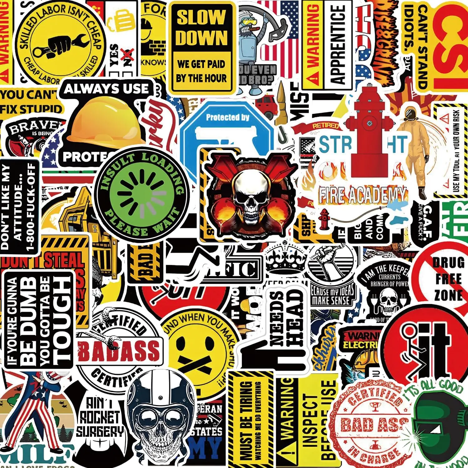 102pcs Prank Meme Hilarious Sticker Hard Hats Funny Stickers for Adults ...