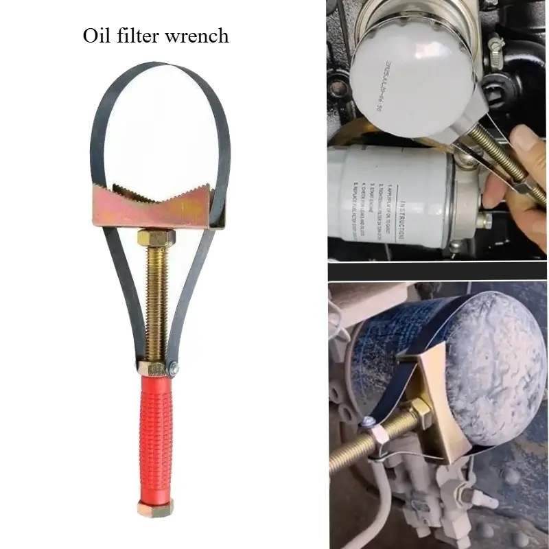 Adjustable Oil Filter Wrench for Car Maintenance, Steel Band Design Fits Various Oil Filters, Easy Installation, Efficient Tool for Auto Care, Car Repair Tools, Automotive Tools