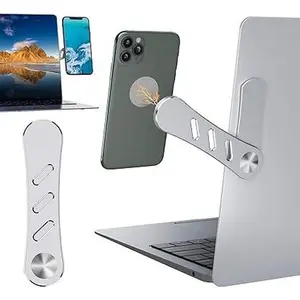 DK177 Magnetic Phone Holder, Laptop or Desktop Monitor Side Mount Phone Holder, Slim Portable Fo...