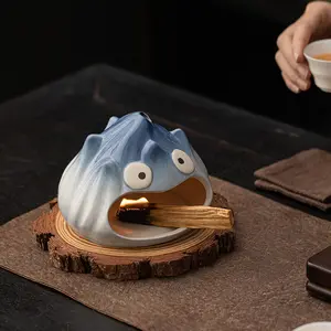 Cute Cartoon Ceramic Incense Burner Flame-scented Fireplace Cedarwood Sage Lavender Peruvian Sacred Wood Aroma Diffuser Oil Essential Oils Diffuser