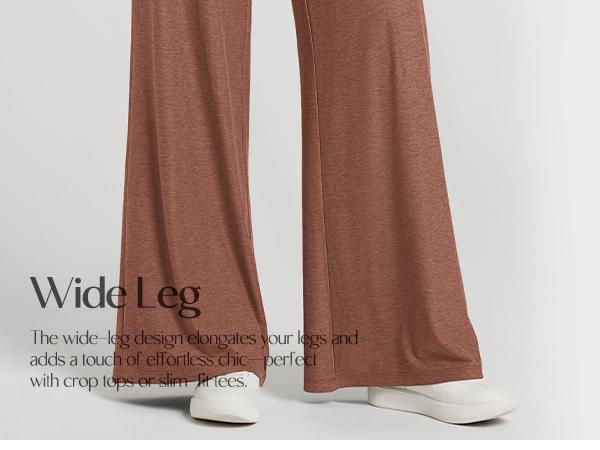 ODODOS Women's Extra Wide Leg Pants - Ultra Soft odSTRATUM Tech Casual Relaxed Lounge Pants with Pockets - 29" Inseam