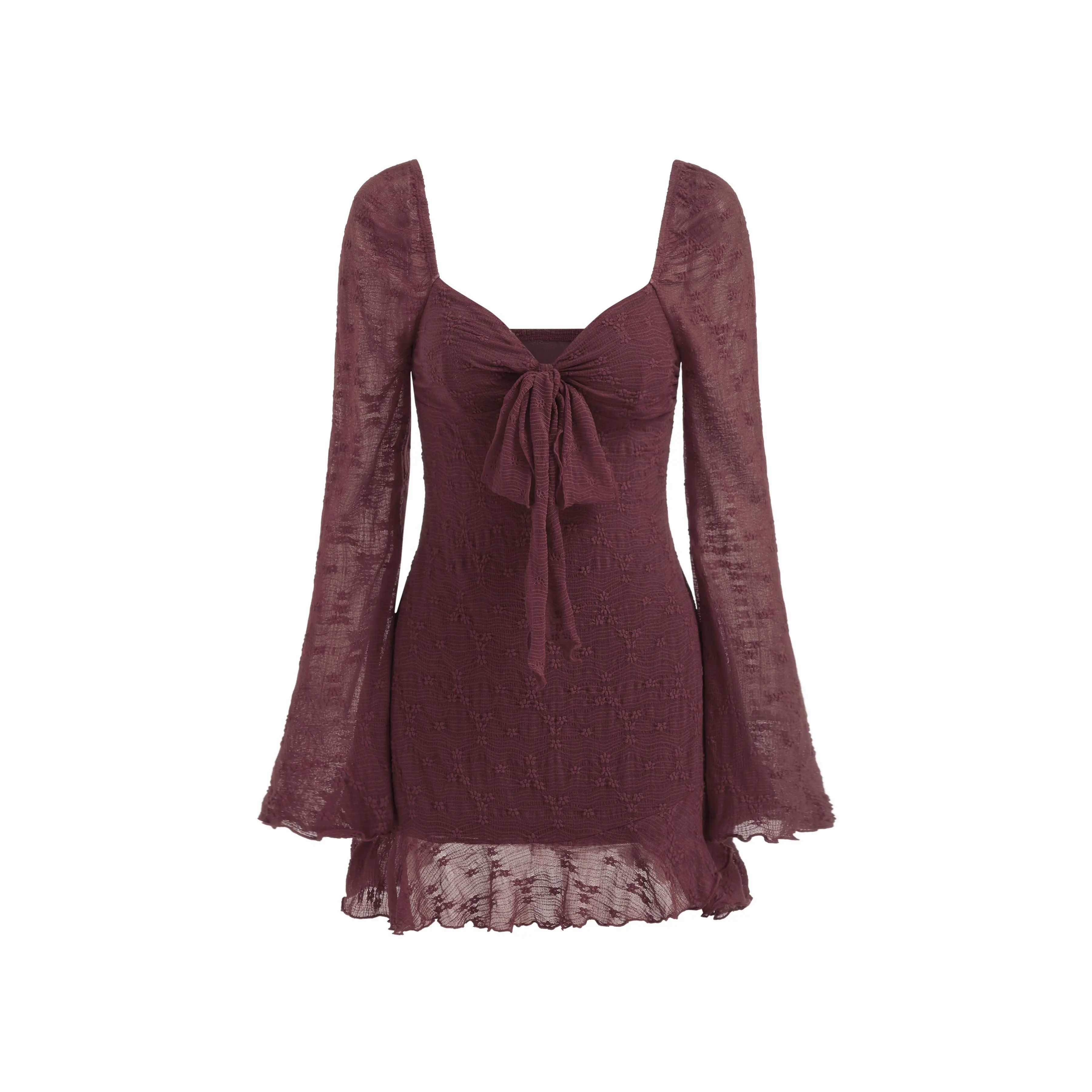 Cider Lace Floral Sweetheart Neckline Long Sleeve Bowknot Mini Dress SwimWeek - TikTok Shop Cider Lace Floral Sweetheart Neckline Long Sleeve Bowknot Mini Dress SwimWeek - TikTok Shop